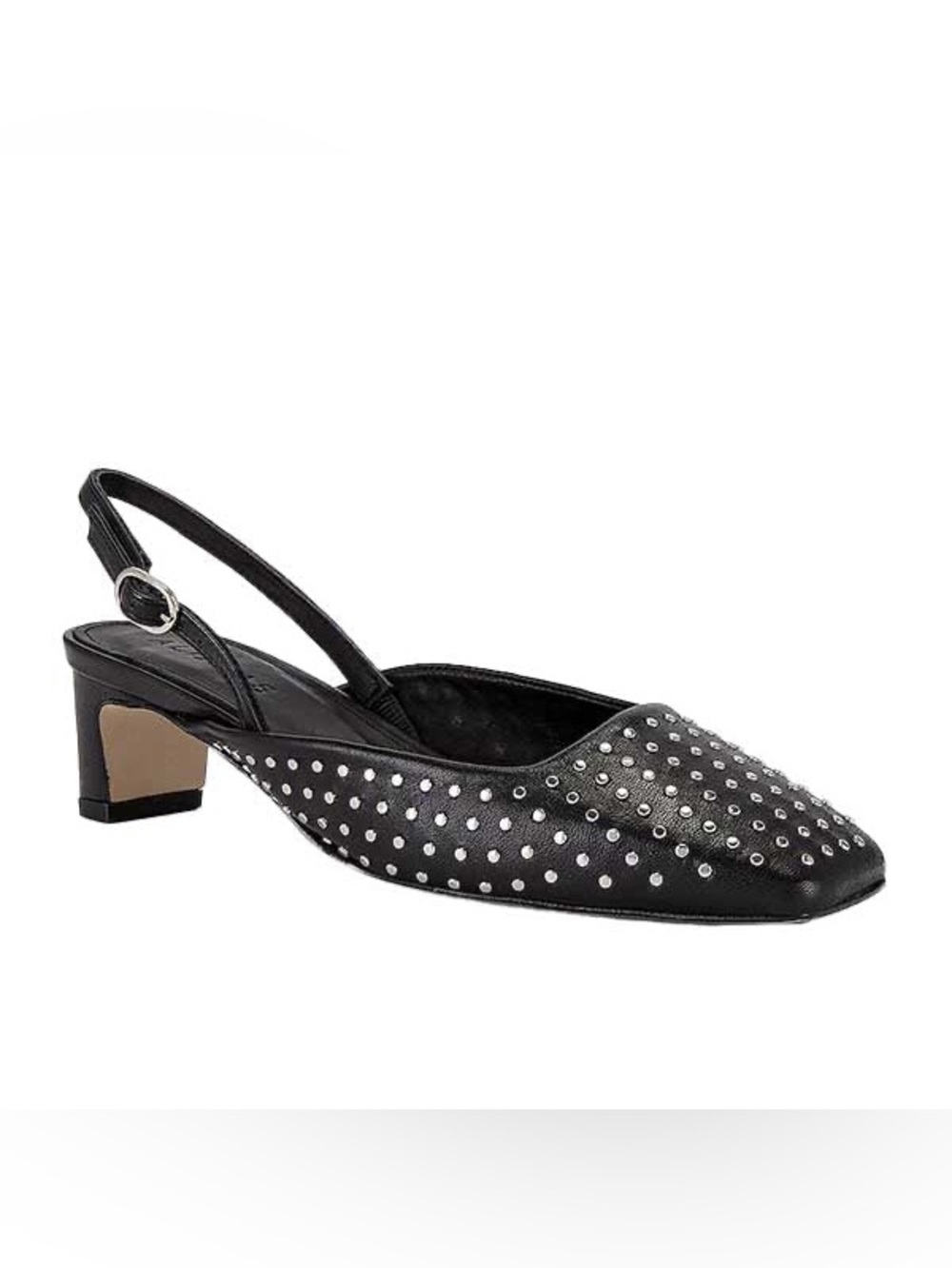 Alohas Lindy Studs Black Leather Slingback Pumps Size 38 US 7.5 $224 Retail - Picture 3 of 12